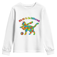 Autism Acceptance Baseball Cat Youth Sweatshirt It Is Ok To Be Different