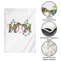 Autism Acceptance Baseball Mom Garden Flag Proud Mom Inclusive Support Graphic