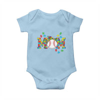Autism Acceptance Baseball Mom Baby Onesie Proud Mom Inclusive Support Graphic