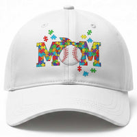 Autism Acceptance Baseball Mom Baseball Cap Proud Mom Inclusive Support Graphic