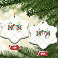 Autism Acceptance Baseball Mom Ceramic Ornament Proud Mom Inclusive Support Graphic