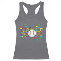 Autism Acceptance Baseball Mom Racerback Tank Top Proud Mom Inclusive Support Graphic