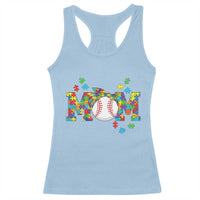 Autism Acceptance Baseball Mom Racerback Tank Top Proud Mom Inclusive Support Graphic