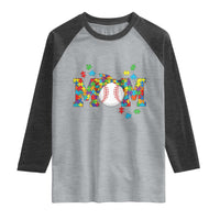 Autism Acceptance Baseball Mom Raglan Shirt Proud Mom Inclusive Support Graphic