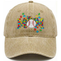 Autism Acceptance Baseball Mom Washed Cotton Baseball Cap Proud Mom Inclusive Support Graphic