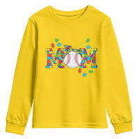 Autism Acceptance Baseball Mom Youth Sweatshirt Proud Mom Inclusive Support Graphic