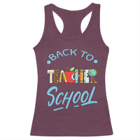 Back To School Teacher Life Funny Educator Gift Racerback Tank Top - Wonder Print Shop