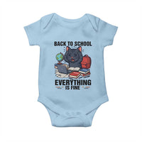 Funny Black Cat Baby Onesie Back To School Everything Is Fine - Wonder Print Shop