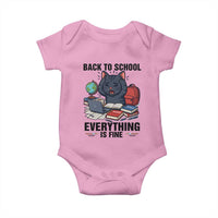Funny Black Cat Baby Onesie Back To School Everything Is Fine - Wonder Print Shop