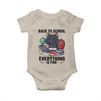 Funny Black Cat Baby Onesie Back To School Everything Is Fine - Wonder Print Shop
