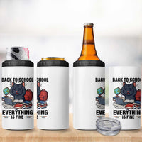 Funny Black Cat 4 in 1 Can Cooler Tumbler Back To School Everything Is Fine