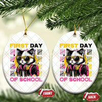 Funny Cat First Day Of School Ceramic Ornament Back To School Gift For Kids - Wonder Print Shop