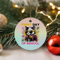 Funny Cat First Day Of School Ceramic Ornament Back To School Gift For Kids - Wonder Print Shop
