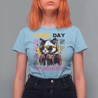 Funny Cat First Day Of School T Shirt For Women Back To School Gift For Kids - Wonder Print Shop