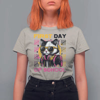Funny Cat First Day Of School T Shirt For Women Back To School Gift For Kids - Wonder Print Shop