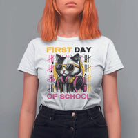 Funny Cat First Day Of School T Shirt For Women Back To School Gift For Kids - Wonder Print Shop