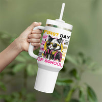 Funny Cat First Day Of School Tumbler With Handle Back To School Gift For Kids