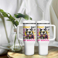 Funny Cat First Day Of School Tumbler With Handle Back To School Gift For Kids