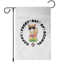Cat Happy First Day Of School Garden Flag Back To School Gift For Kids - Wonder Print Shop