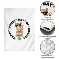 Cat Happy First Day Of School Garden Flag Back To School Gift For Kids - Wonder Print Shop