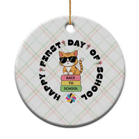 Cat Happy First Day Of School Ceramic Ornament Back To School Gift For Kids - Wonder Print Shop