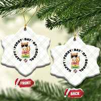 Cat Happy First Day Of School Ceramic Ornament Back To School Gift For Kids - Wonder Print Shop