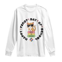 Cat Happy First Day Of School Long Sleeve Shirt Back To School Gift For Kids - Wonder Print Shop