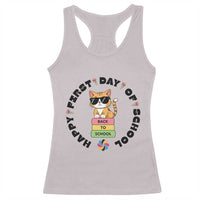 Cat Happy First Day Of School Racerback Tank Top Back To School Gift For Kids - Wonder Print Shop