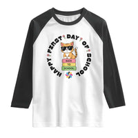 Cat Happy First Day Of School Raglan Shirt Back To School Gift For Kids - Wonder Print Shop