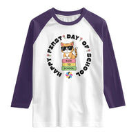 Cat Happy First Day Of School Raglan Shirt Back To School Gift For Kids - Wonder Print Shop