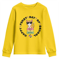 Cat Happy First Day Of School Youth Sweatshirt Back To School Gift For Kids - Wonder Print Shop
