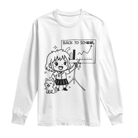 Back To school Long Sleeve Shirt Funny Teacher Teaching Cat Lover Gift - Wonder Print Shop