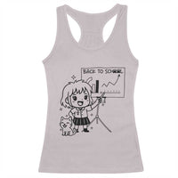 Back To school Racerback Tank Top Funny Teacher Teaching Cat Lover Gift - Wonder Print Shop