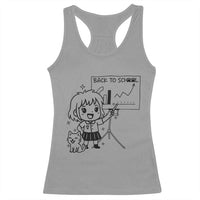 Back To school Racerback Tank Top Funny Teacher Teaching Cat Lover Gift - Wonder Print Shop