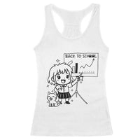 Back To school Racerback Tank Top Funny Teacher Teaching Cat Lover Gift - Wonder Print Shop