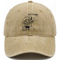 Back To school Washed Cotton Baseball Cap Funny Teacher Teaching Cat Lover Gift