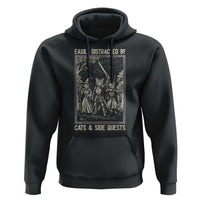 Easily Distracted By Cats And Side Quests Hoodie Vintage Gaming Cat Lover Gift