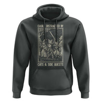 Easily Distracted By Cats And Side Quests Hoodie Vintage Gaming Cat Lover Gift