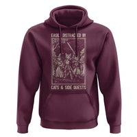 Easily Distracted By Cats And Side Quests Hoodie Vintage Gaming Cat Lover Gift