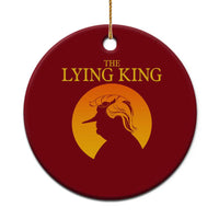 Funny The Lying King Long Nose Silhouette Ceramic Ornament Vintage Political Satire Statement Gift