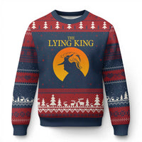 Funny The Lying King Long Nose Silhouette Ugly Christmas Sweater Vintage Political Satire Statement Gift