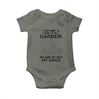 I Just Want To Garden And Hangout With My Dog Baby Onesie Gardener Gift - Wonder Print Shop