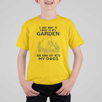 I Just Want To Garden And Hangout With My Dog T Shirt For Kid Gardener Gift - Wonder Print Shop