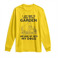 I Just Want To Garden And Hangout With My Dog Long Sleeve Shirt Gardener Gift - Wonder Print Shop