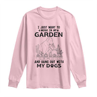 I Just Want To Garden And Hangout With My Dog Long Sleeve Shirt Gardener Gift - Wonder Print Shop