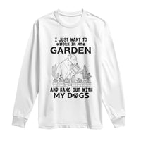 I Just Want To Garden And Hangout With My Dog Long Sleeve Shirt Gardener Gift - Wonder Print Shop