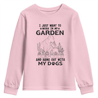 I Just Want To Garden And Hangout With My Dog Youth Sweatshirt Gardener Gift - Wonder Print Shop