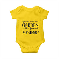 Gardener Dog Lover Gift Baby Onesie I Just Want To Garden And Hangout With My Dog - Wonder Print Shop