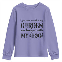 Gardener Dog Lover Gift Youth Sweatshirt I Just Want To Garden And Hangout With My Dog - Wonder Print Shop