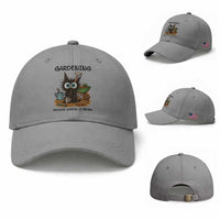 Gardening Because Murder Is Wrong Baseball Cap Funny Black Cat Gardener Gift
